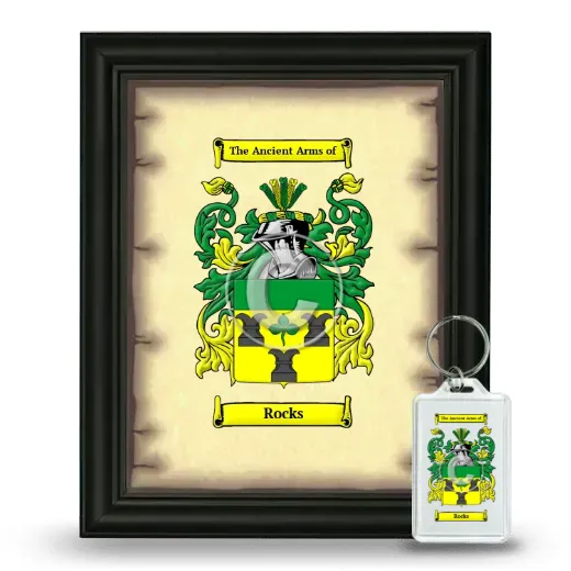 Rocks Framed Coat of Arms and Keychain - Black