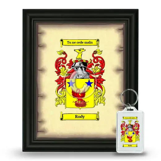 Rody Framed Coat of Arms and Keychain - Black