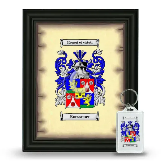 Roessener Framed Coat of Arms and Keychain - Black