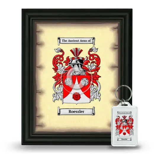 Roessler Framed Coat of Arms and Keychain - Black