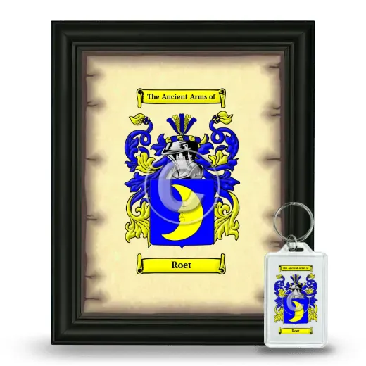 Roet Framed Coat of Arms and Keychain - Black