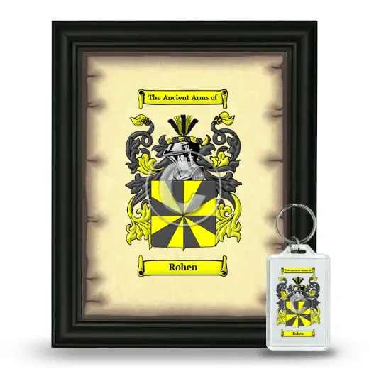 Rohen Framed Coat of Arms and Keychain - Black