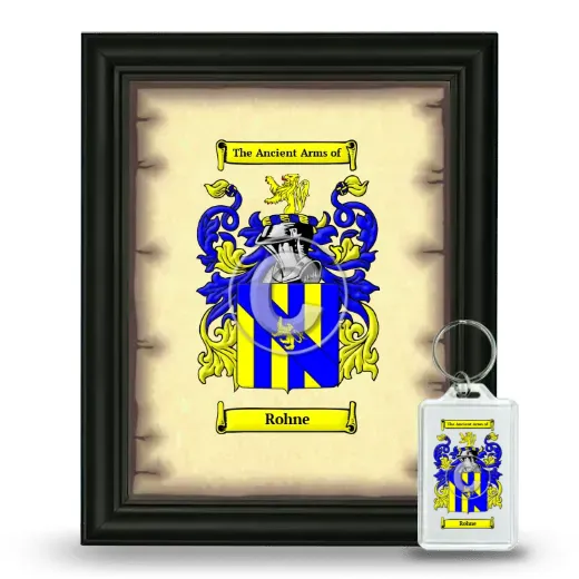 Rohne Framed Coat of Arms and Keychain - Black