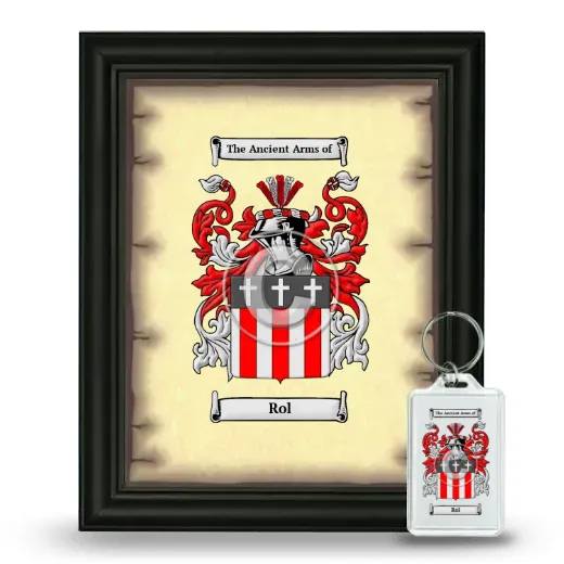 Rol Framed Coat of Arms and Keychain - Black