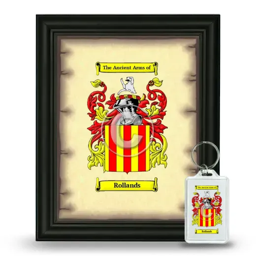 Rollands Framed Coat of Arms and Keychain - Black