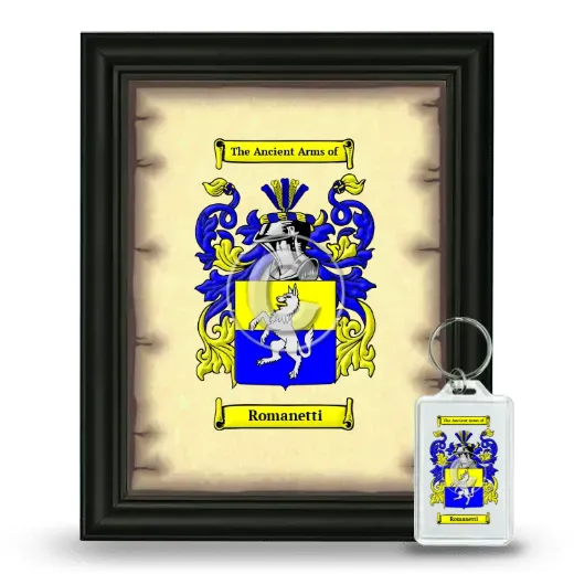 Romanetti Framed Coat of Arms and Keychain - Black