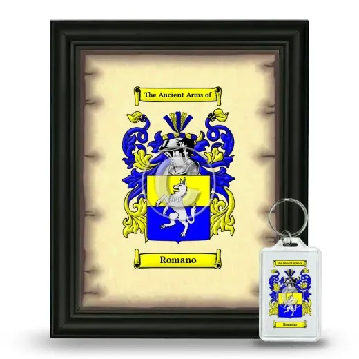 Romano Framed Coat of Arms and Keychain - Black