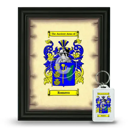 Romero Framed Coat of Arms and Keychain - Black