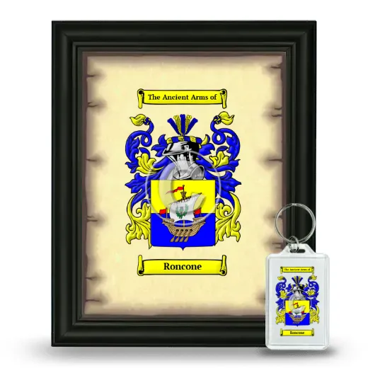 Roncone Framed Coat of Arms and Keychain - Black