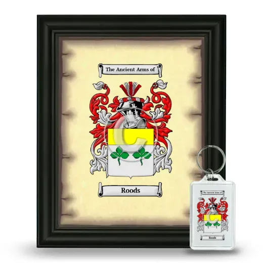 Roods Framed Coat of Arms and Keychain - Black