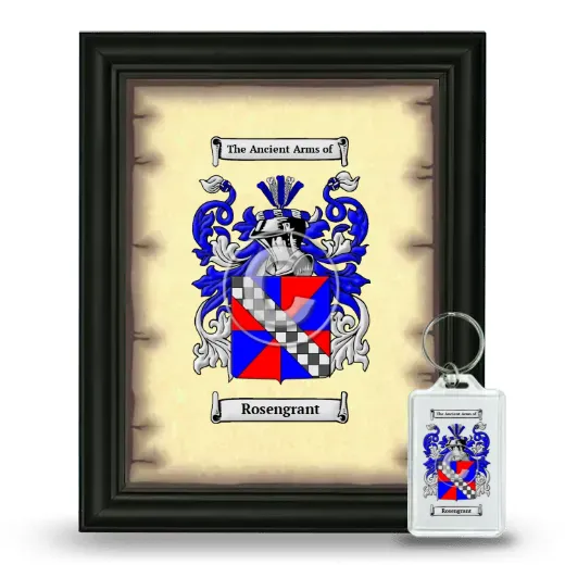 Rosengrant Framed Coat of Arms and Keychain - Black