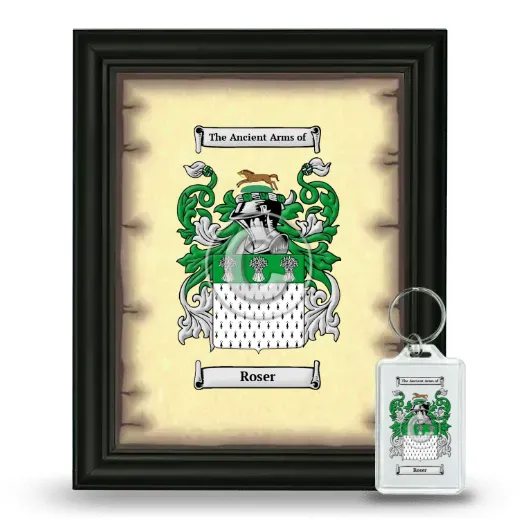 Roser Framed Coat of Arms and Keychain - Black