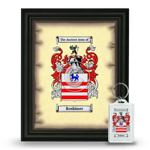 Roskimer Framed Coat of Arms and Keychain - Black