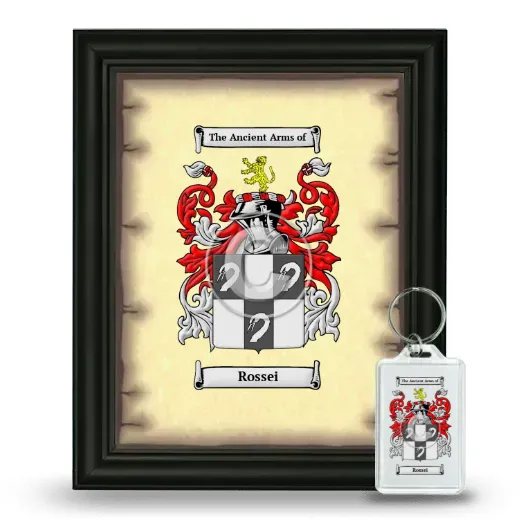 Rossei Framed Coat of Arms and Keychain - Black