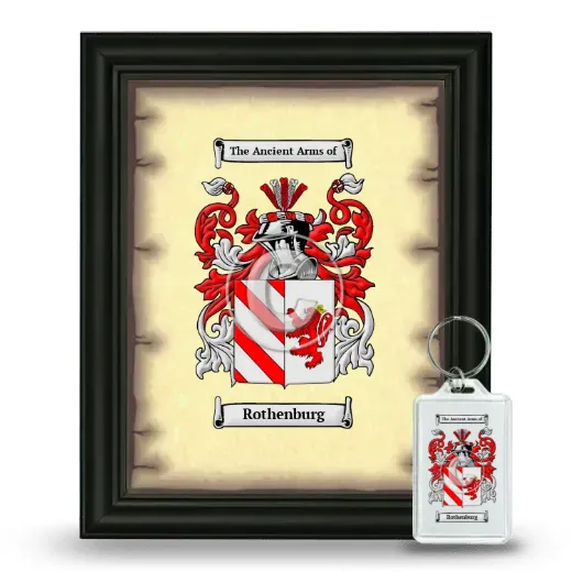 Rothenburg Framed Coat of Arms and Keychain - Black