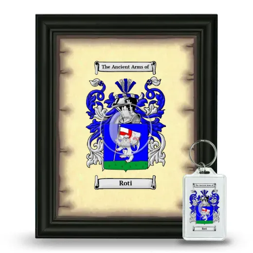 Roti Framed Coat of Arms and Keychain - Black