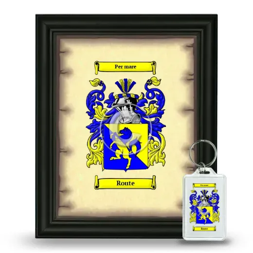 Route Framed Coat of Arms and Keychain - Black