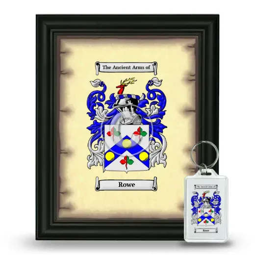 Rowe Framed Coat of Arms and Keychain - Black