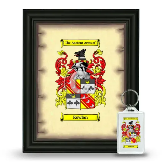 Rowlan Framed Coat of Arms and Keychain - Black
