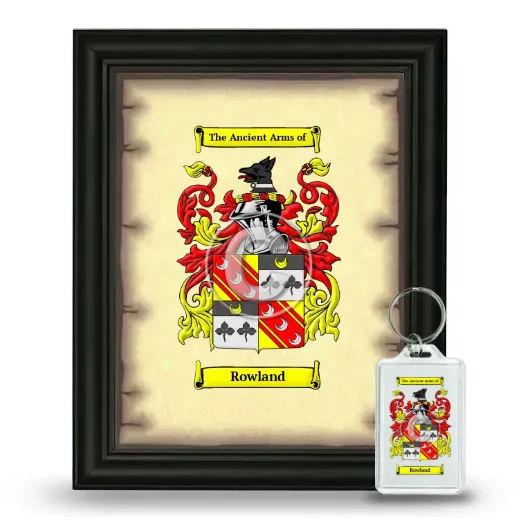 Rowland Framed Coat of Arms and Keychain - Black