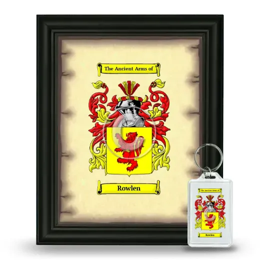 Rowlen Framed Coat of Arms and Keychain - Black