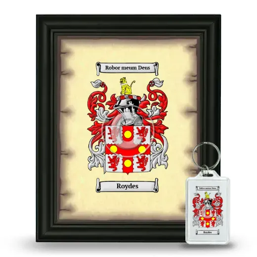 Roydes Framed Coat of Arms and Keychain - Black