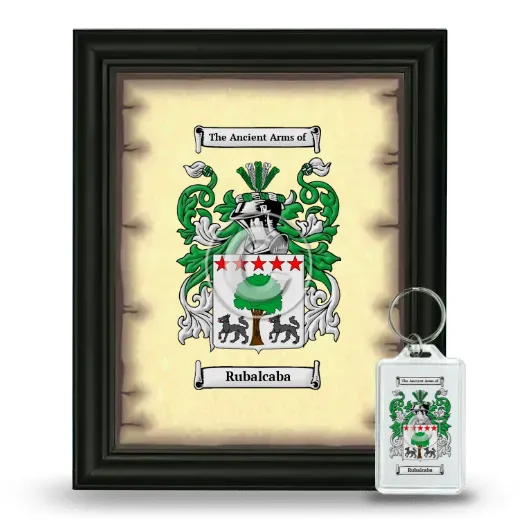 Rubalcaba Framed Coat of Arms and Keychain - Black