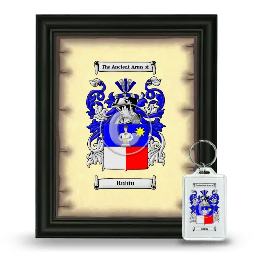 Rubin Framed Coat of Arms and Keychain - Black