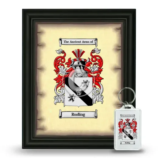 Ruding Framed Coat of Arms and Keychain - Black
