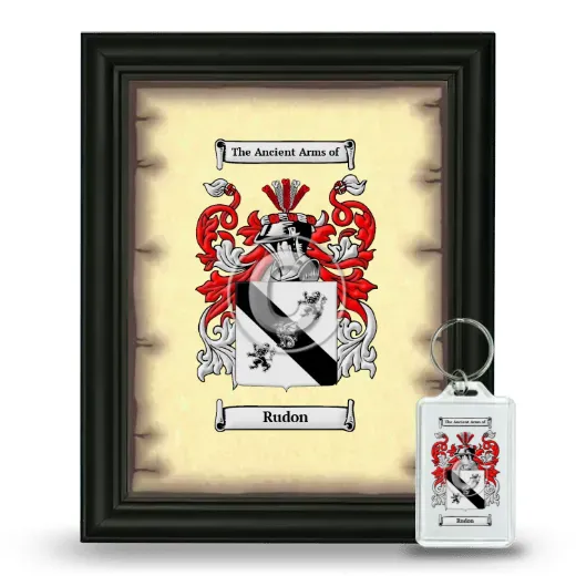Rudon Framed Coat of Arms and Keychain - Black