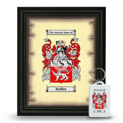 Ruffley Framed Coat of Arms and Keychain - Black