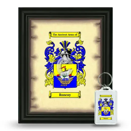 Runcay Framed Coat of Arms and Keychain - Black