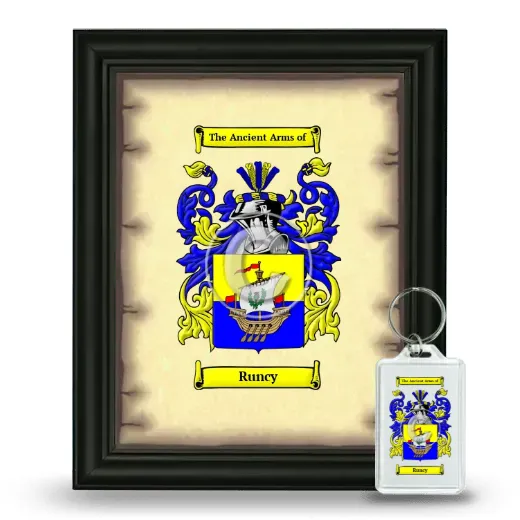 Runcy Framed Coat of Arms and Keychain - Black