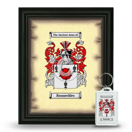 Runneckles Framed Coat of Arms and Keychain - Black