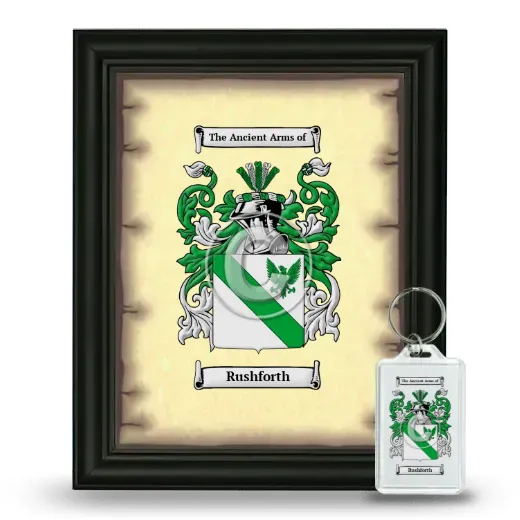 Rushforth Framed Coat of Arms and Keychain - Black