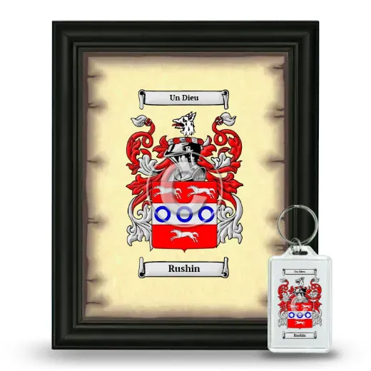 Rushin Framed Coat of Arms and Keychain - Black