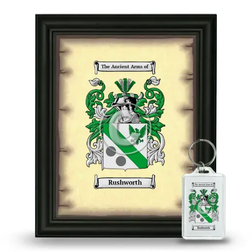 Rushworth Framed Coat of Arms and Keychain - Black