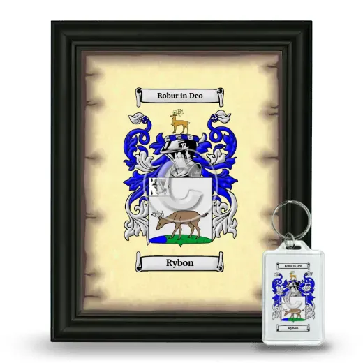 Rybon Framed Coat of Arms and Keychain - Black