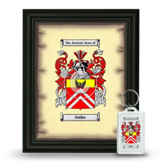 Söder Framed Coat of Arms and Keychain - Black