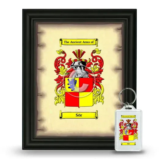 Sör Framed Coat of Arms and Keychain - Black
