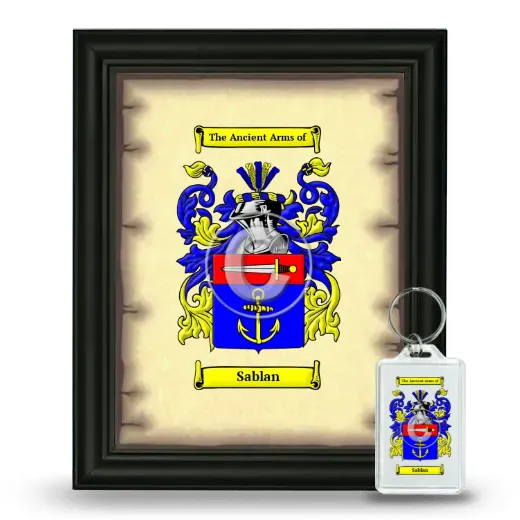 Sablan Framed Coat of Arms and Keychain - Black