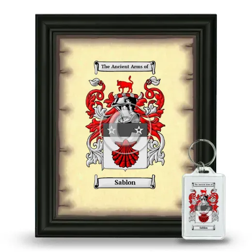 Sablon Framed Coat of Arms and Keychain - Black