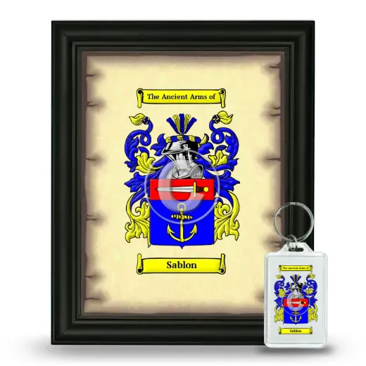 Sablon Framed Coat of Arms and Keychain - Black