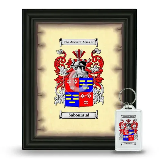 Sabouraud Framed Coat of Arms and Keychain - Black