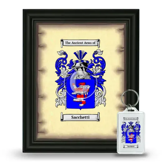 Sacchetti Framed Coat of Arms and Keychain - Black