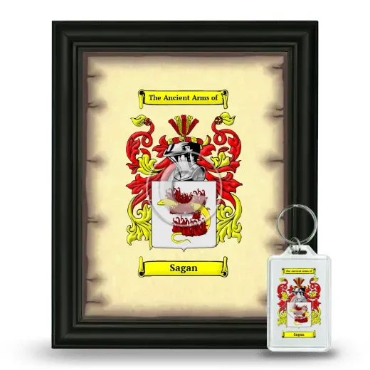 Sagan Framed Coat of Arms and Keychain - Black