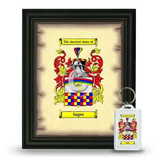 Sages Framed Coat of Arms and Keychain - Black