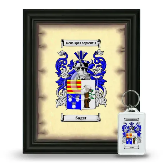 Saget Framed Coat of Arms and Keychain - Black