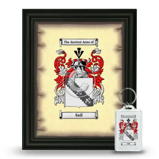 Sail Framed Coat of Arms and Keychain - Black