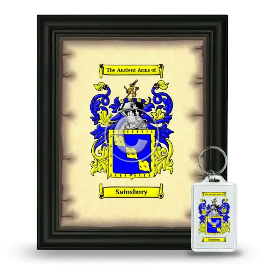 Sainsbury Framed Coat of Arms and Keychain - Black